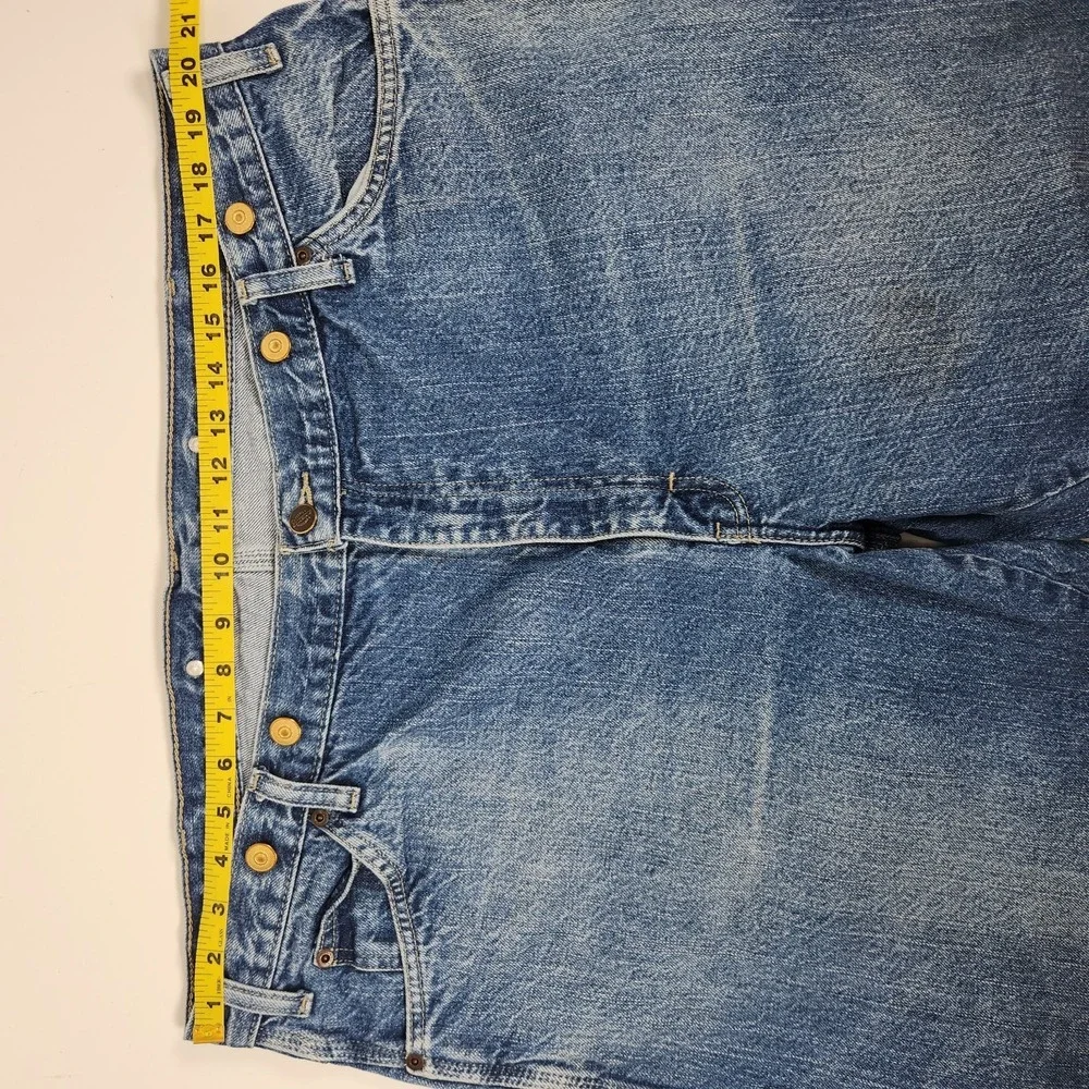 Dickies Suspender Carpenter Jeans 42x27 Denim Work Utility‎ Pants Blue *Hemmed*